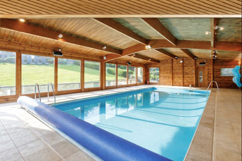 Indoor swimming pool at Habberjam Farm luxury retreat