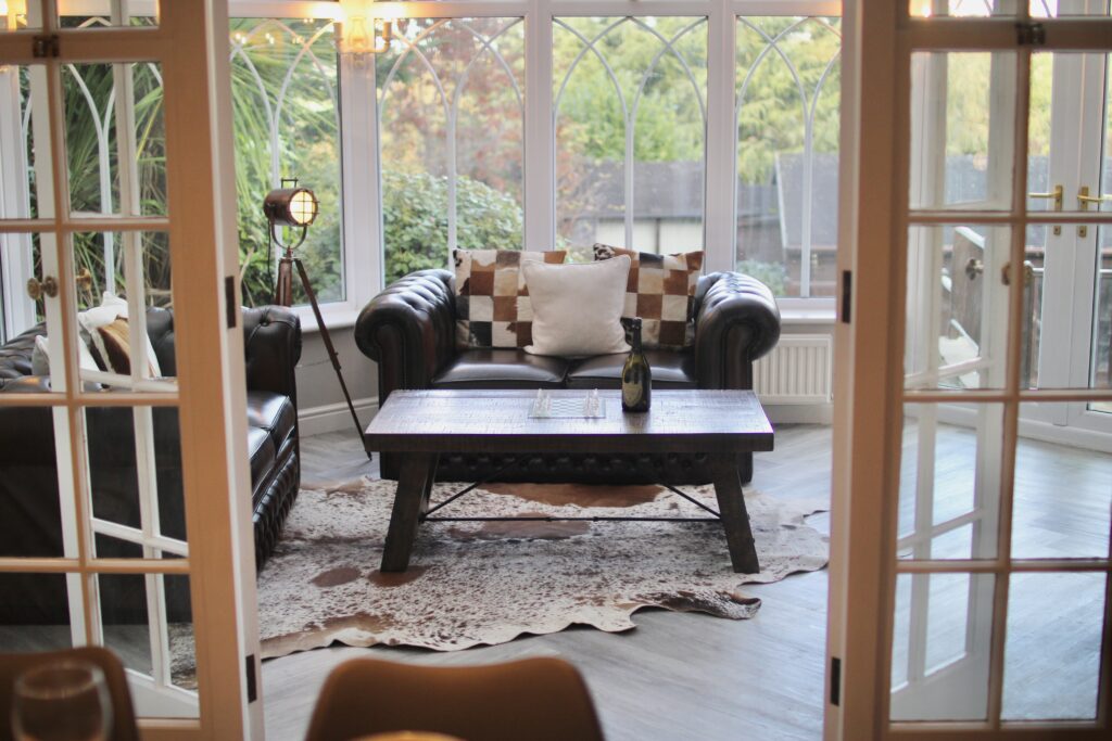 countryside luxury - a beautiful conservatory overlooking the proeprty lands