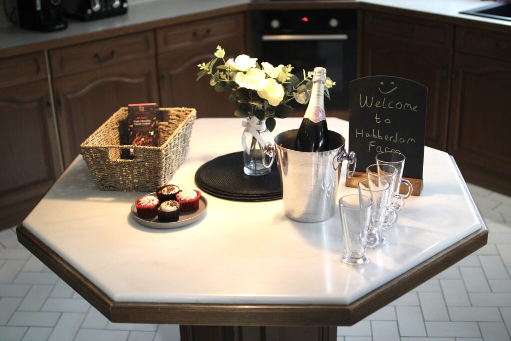 Habberjam Farm welcome basket when guests arrive