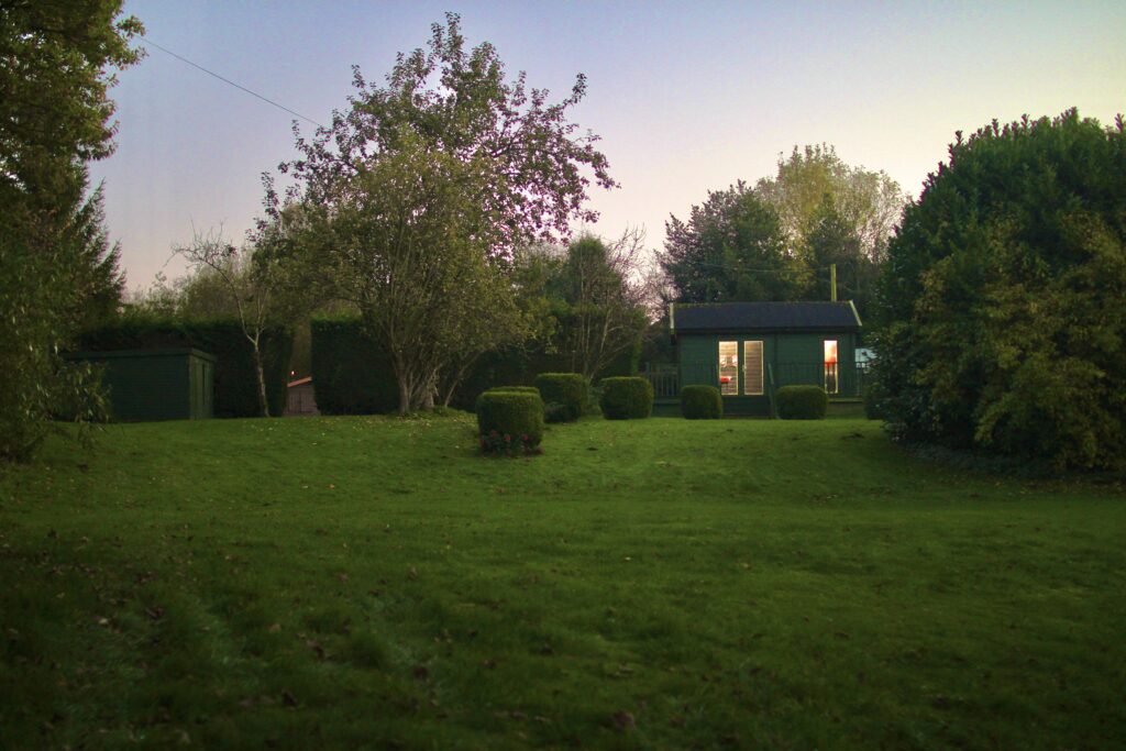 Habberjam Farm lands at night