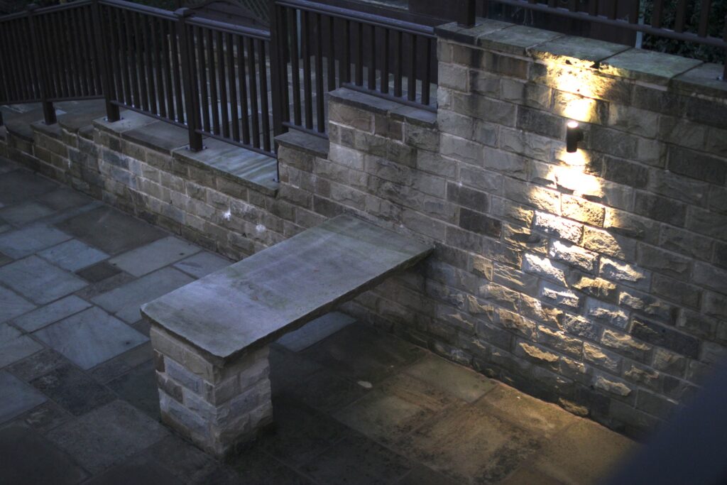 luxury patio at night in Derbyshire