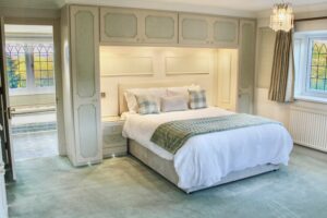 Spacious bedroom interior at Habberjam Farm countryside retreat