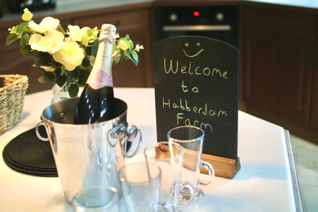 welcome board at Habberjam Farm