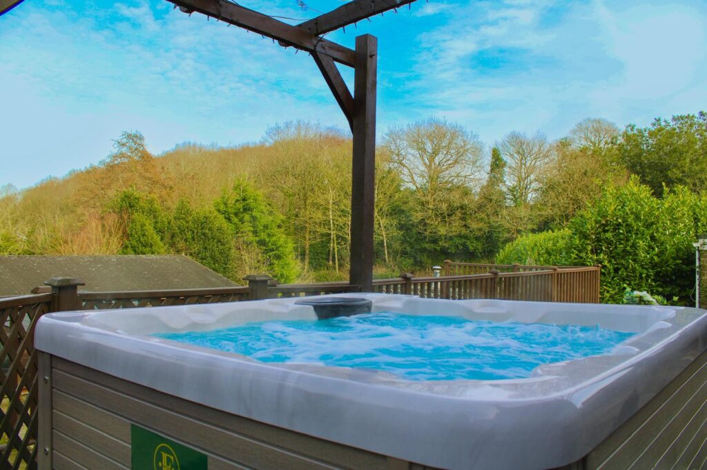 hot tub in Derbyshire countryside
